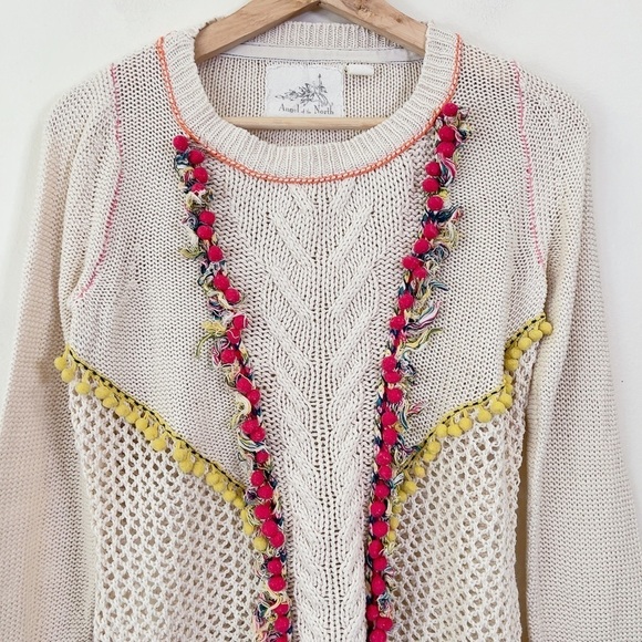 Anthropologie Angel of the North Pom  Pom Sweater - Picture 3 of 11